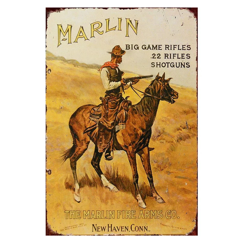 ウエスタンカウボーイの金属製のブリキの看板,ヴィンテージのポスター