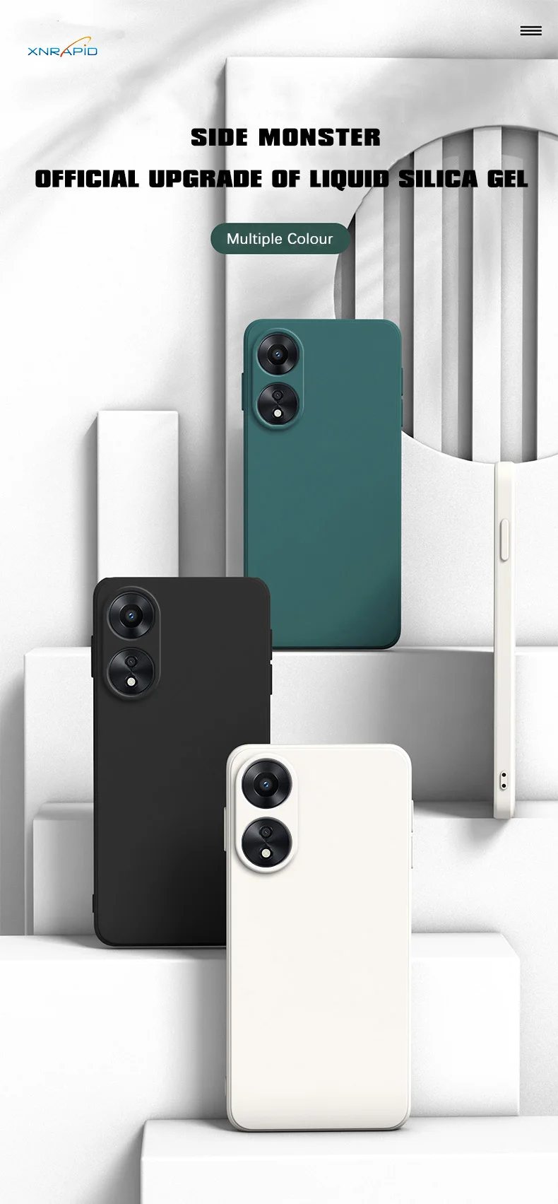 Coque originale de téléphone de base pour OPPO A58 A58X A78 5G, antichoc, Funda en Silicone liquide, lentille souple, protection arrière_voghion.com