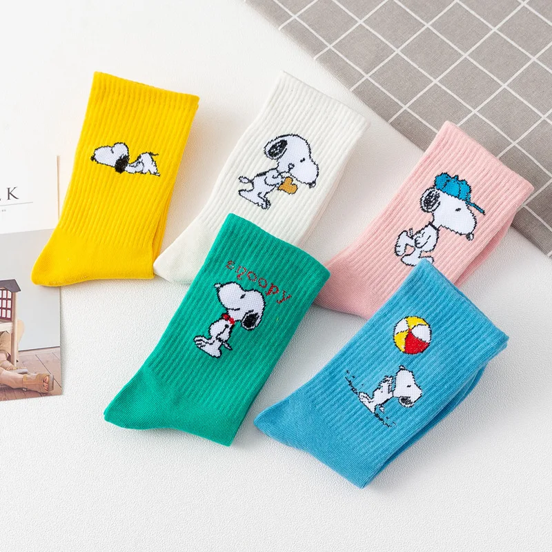 Snoopy Anime Socks Girls Stockings Cartoon Elastic Stockings Kawaii Soft Warm Breathable Sport Socks Clothes Accessories Gift