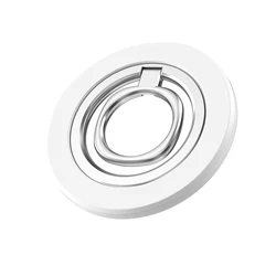 Magnetic Metal Ring Phone Holder with 180° Rotation and Desktop Folding Bracket (WHITE)