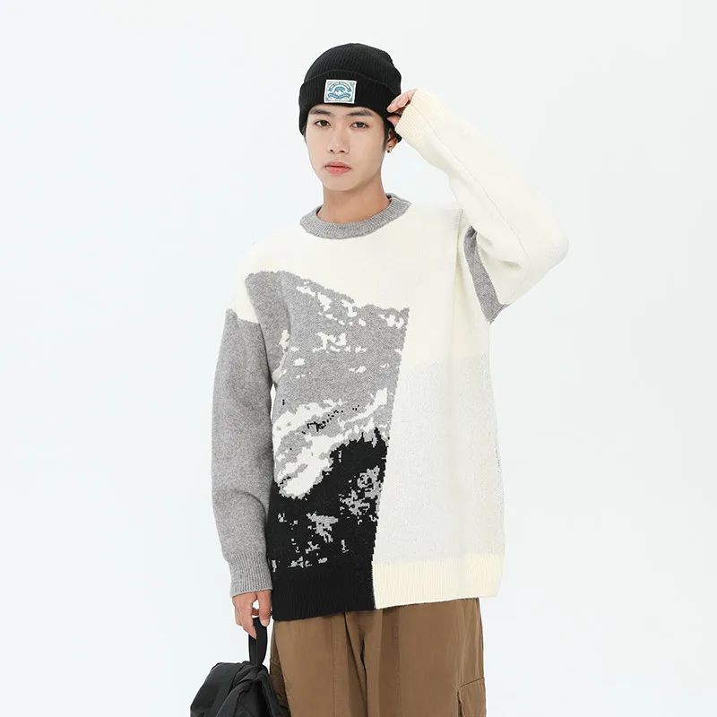 Fashion Men's Casual Slim Fit Basic Turtleneck Knitted Sweater High Collar Pullover Male Double Collar Autumn Winter Tops