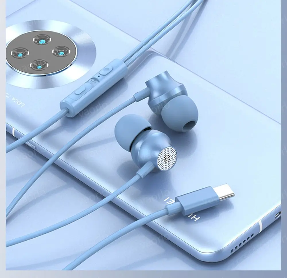 Digital Chip Wired Earphone 3.5mm AUX/Type C 9D HiFi Surround Heavy Bass In-Ear