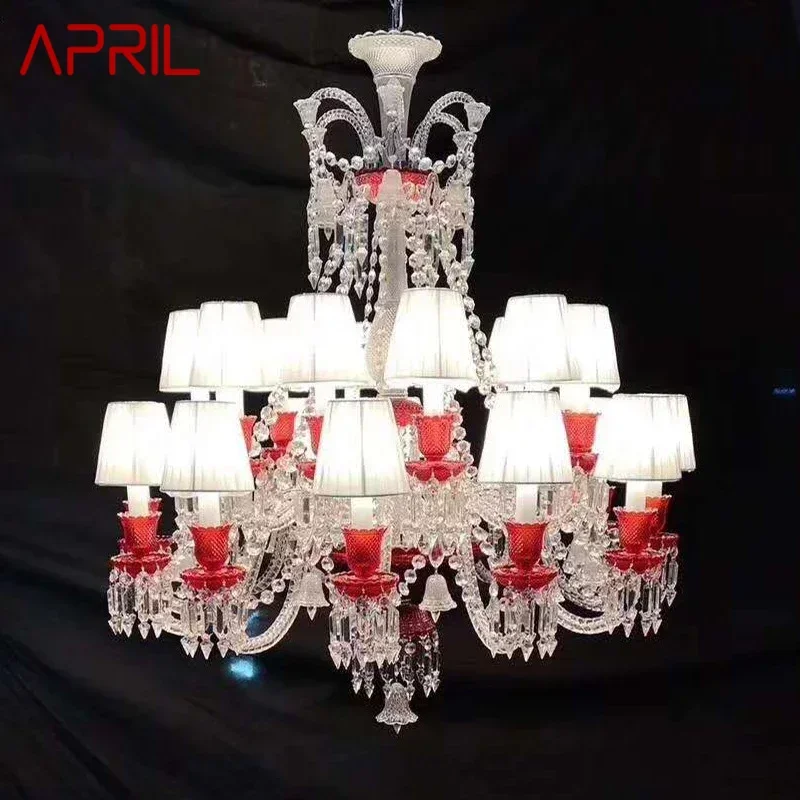 

APRIL Luxurious Style Crystal Pendant Lamp European Candle Lamp Art Living Room Restaurant Bedroom Villa Chandelier