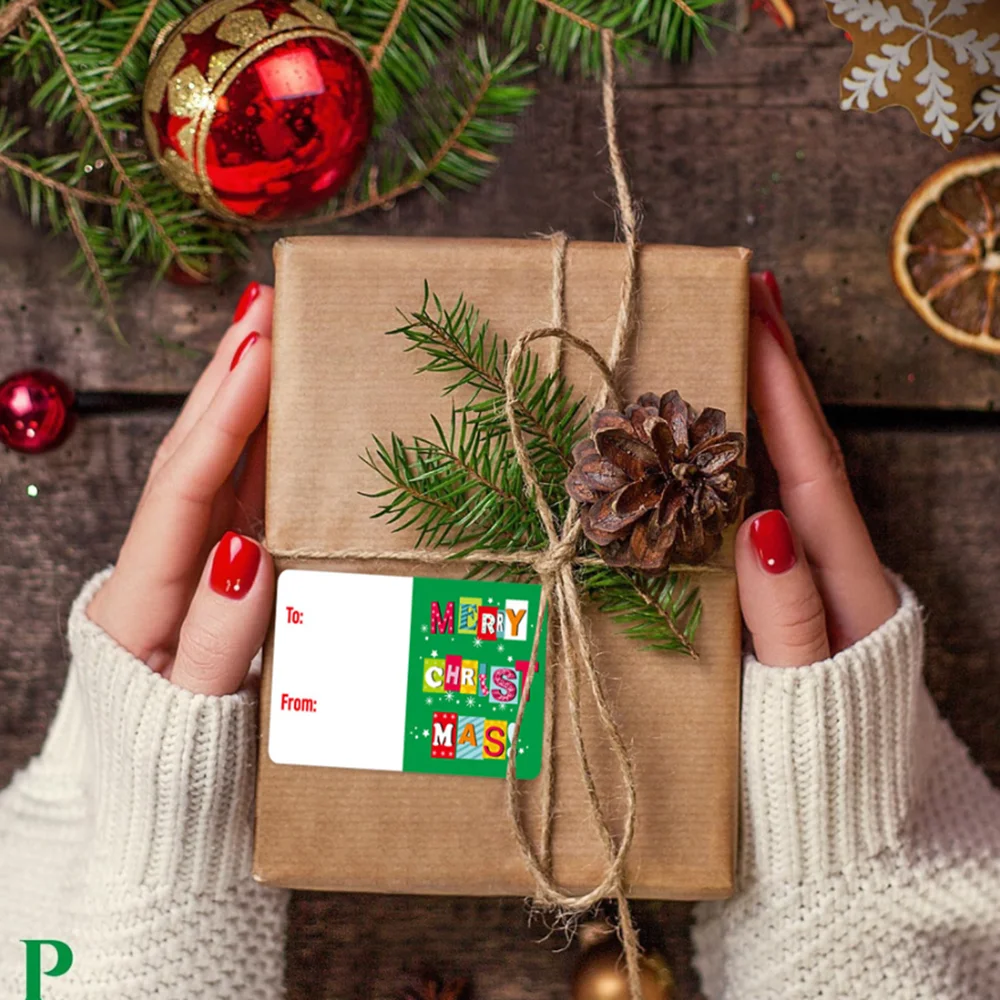 250 Pcs Christmas Tags Self Adhesive Gift Tags for Xmas Presents Christmas Name Labels Stickers for Wrapping Paper Birthday