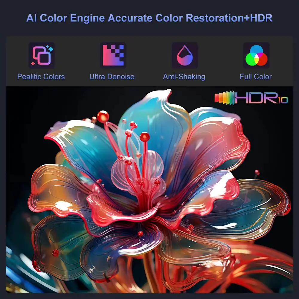 Touyinger Q12W Pro 풀 HD 1080P 4K 프로젝터는 2800ANSI 안드로이드 홈 시어터 HDR WiFi 빔 비디오 스마트 TV를 지원합니다.