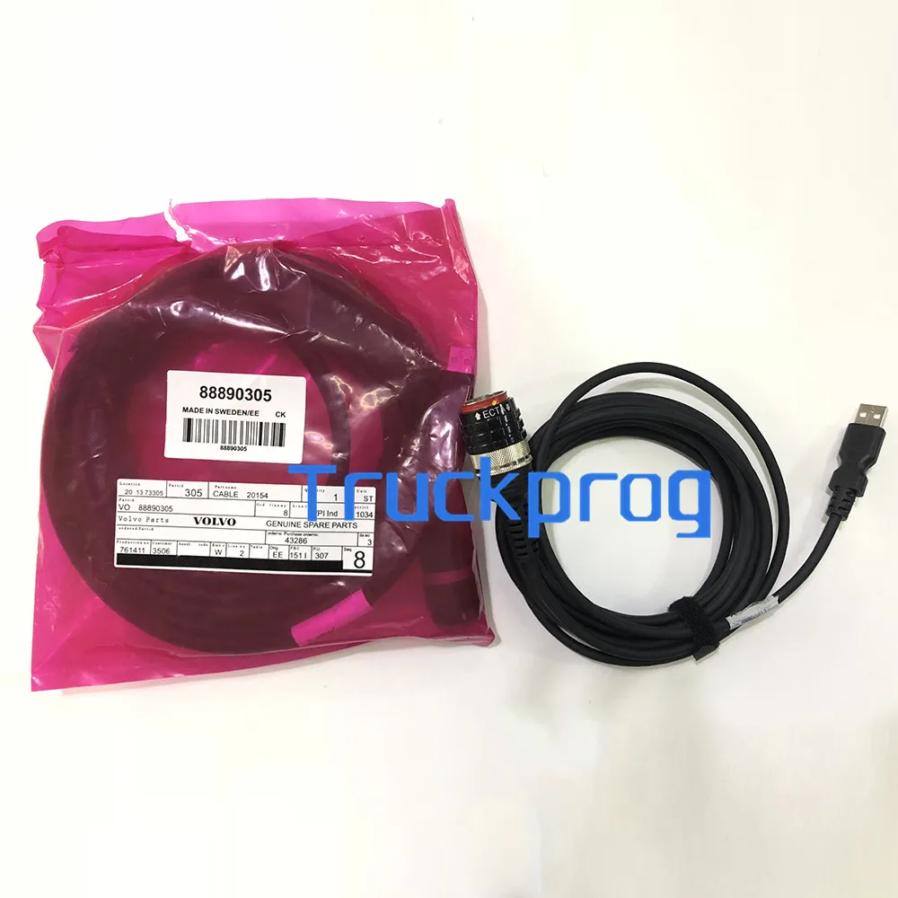 

USB Cable for Volvo 88890305 Vocom 88890030 interface 12pin Cable for renault Trucks OBD2 truck excavator Diagnostic Cable