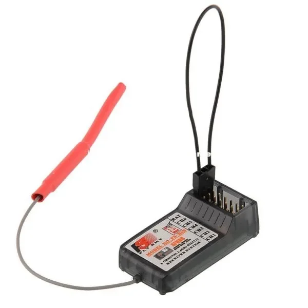 Récepteur Flysky FS-R6B 2.4GHz 6 canaux AFHDS pour hélicoptère RC, connecté à un récepteur avec fils