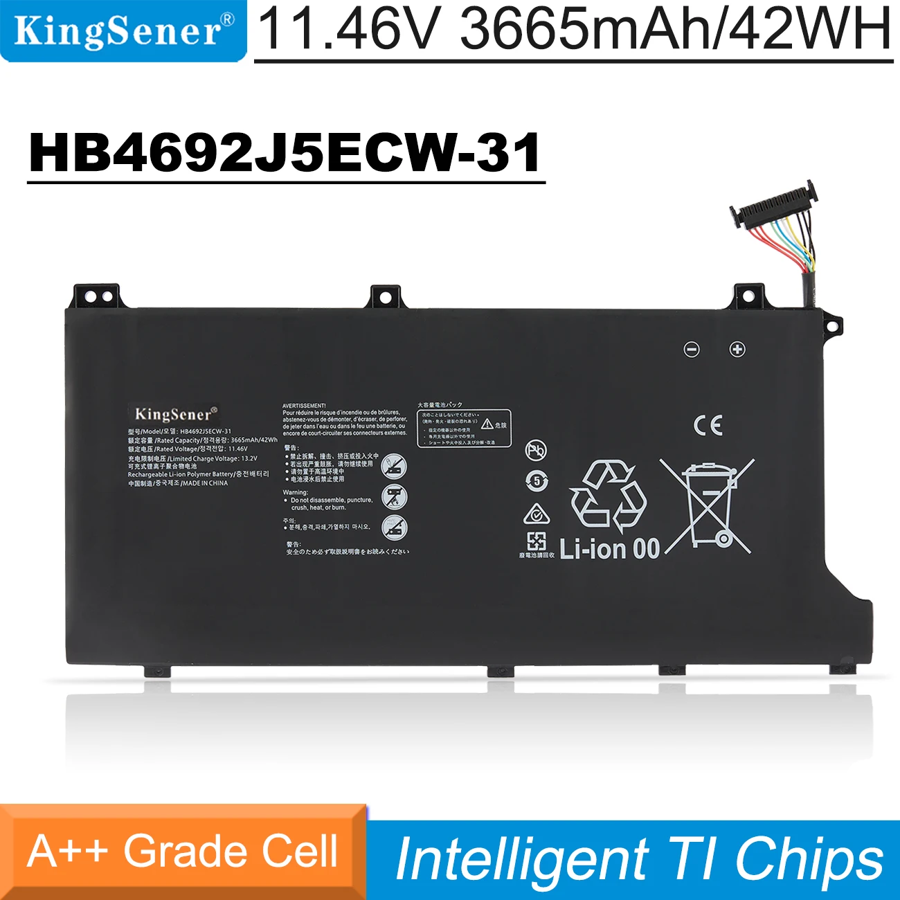 Bateria do Portátil de Kingsener Hb4692j5ecw31 para Huawei Matebook d 15 2023 1553010tuy Bohl-wdq9hn Bob-wah9p Hnl-wfp9 Hnl-wfq9 42wh