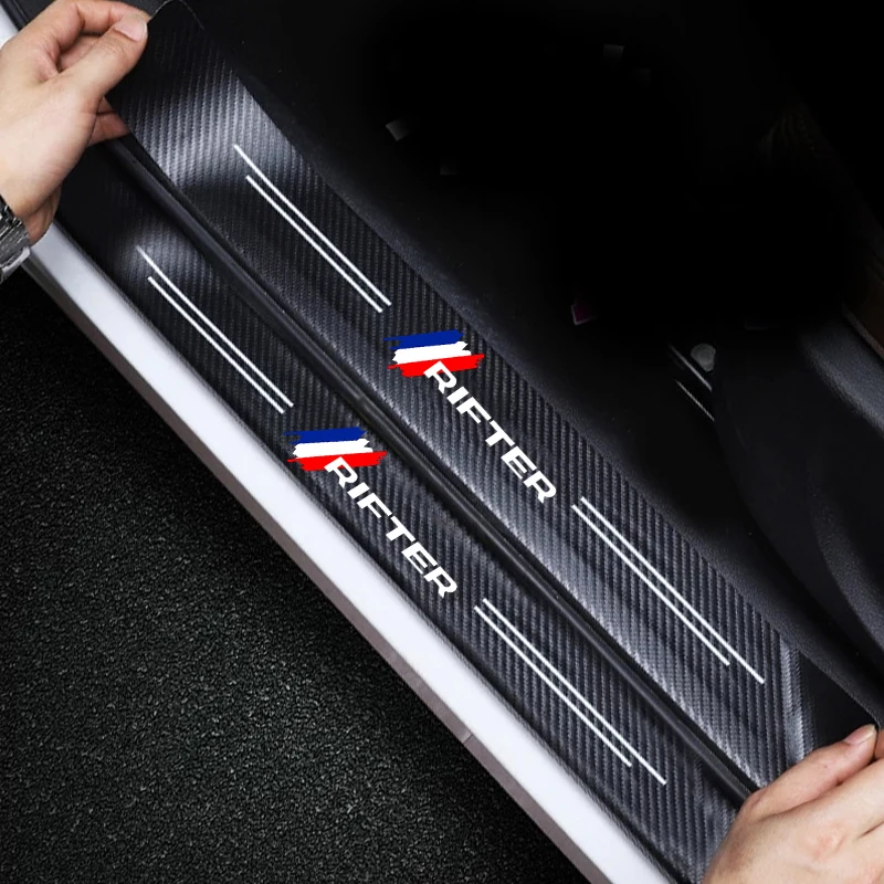 Adesivo Soglia Auto In Fibra Di Carbonio - 2,5m X 5cm, Antigraffio, Decorativo E Protettivo