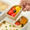 WORTHBUY 3 Grids Microwave Plastic Lunch Box Portable Detachable Fruit Bento Box Stackable Food Container For School Office 5