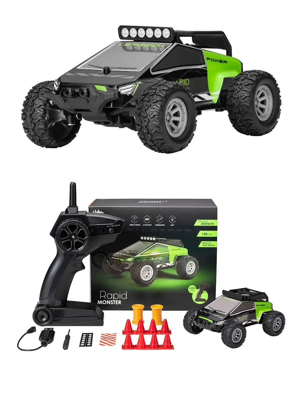 1:32 Mini High Speed 20km/h RC Car Dual Speed Adjustment Indoor Mode/ Professional Mode Travel Off-Road RC Cars Toys 4
