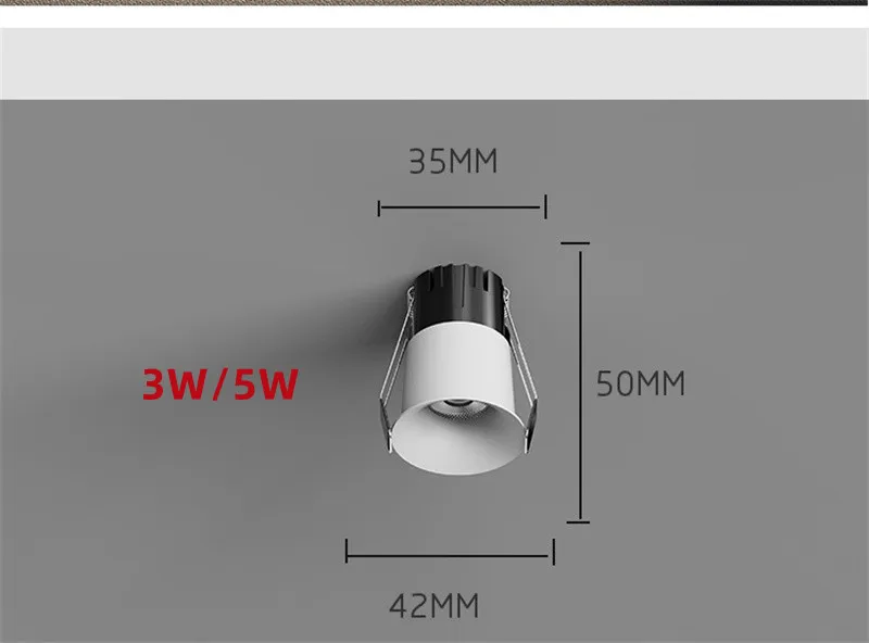 MINI Curved LED COB Downlight 5W 7W 10W 12W 15W 18W Recessed Small Spot Light Dimmable 110V 120V 220V 230V for Indoor Lighting