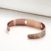 ARADOO Onyx Devil's Eye Pure Copper Bracelet Neodymium Magnet Open Cuff 3500 Gauss Magnetic Therapy Bangles 3