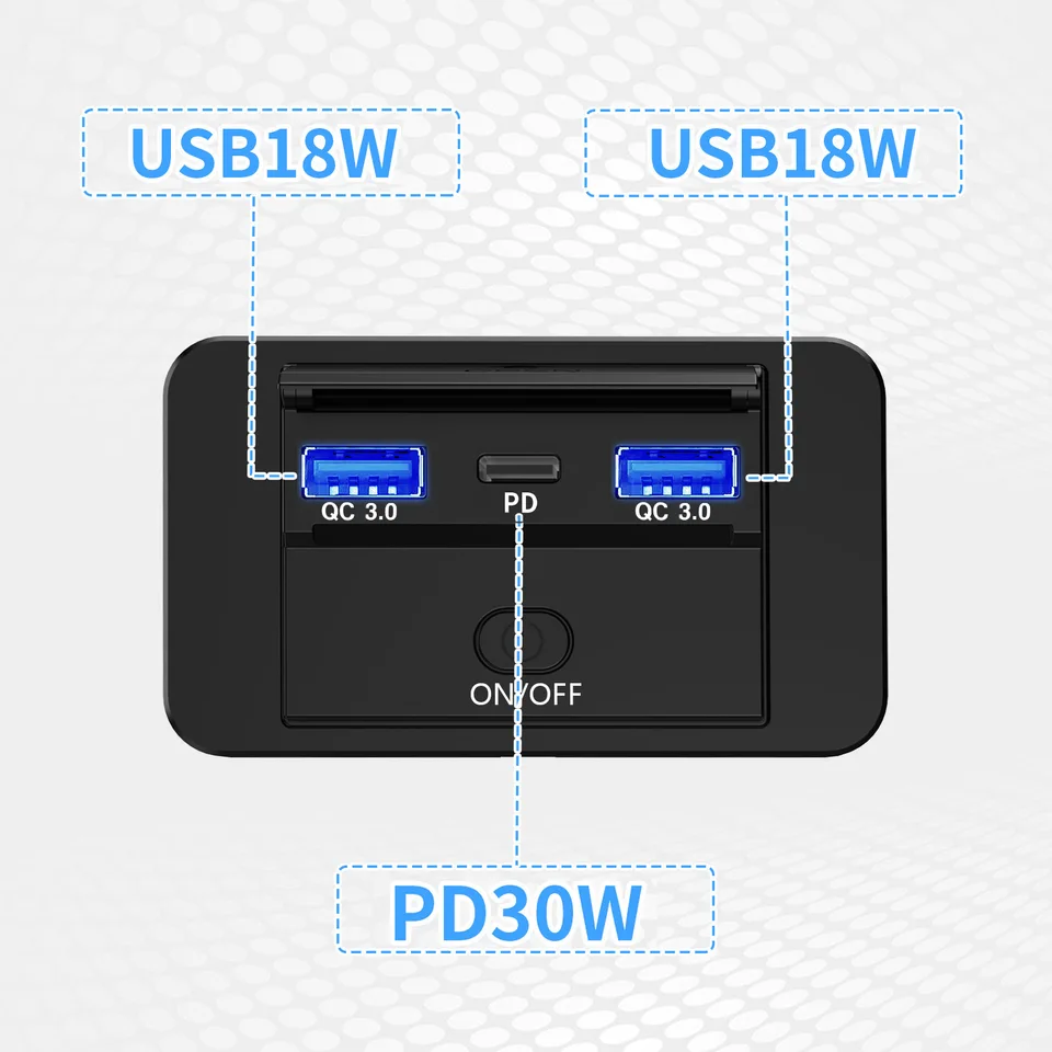5 Puertos Usb Tipo C Pd Qc3.0 3.1a Carga Súper Rápida Carga - Mexico