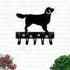 Golden Retriever - Key Rack & Dog Leash Hanger - 6inch / 9 Inch Wide Key Holder Wall Hat Hook Hanger In The Hallway 6