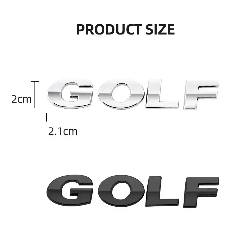폭스바겐 골프 6 7용 자동차 트렁크 중앙 ABS 레터 배지 네임플레이트 엠블럼 로고 스타일링 스티커 장식 액세서리