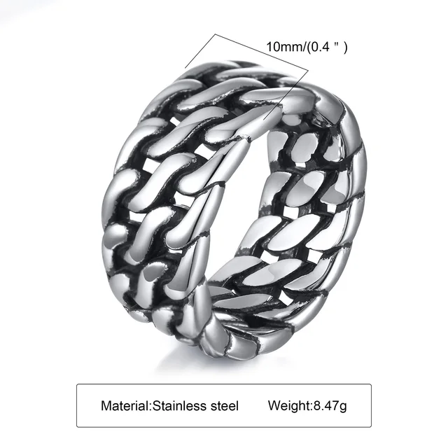 Bagues en pierre naturelle Vintage Punk Cool pour hommes, bagues chevalières géométriques en acier inoxydable, cadeau de bijoux de doigt ethnique rétro élégant