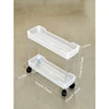 Acrylic Clear Trolley Rack Movable Rolling Utility Cart Narrow Gap Storage Rack with Wheels Bathroom Removable Shelf 2/3/4 Layer 6