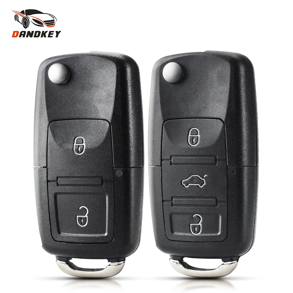 2 Buttons Remote Flip Folding Car Key Shell for VW Volkswagen MK4 Bora Golf 4 5 6 Passat Polo Bora Touran Dandkey key case car remote key car key car key shell key shell