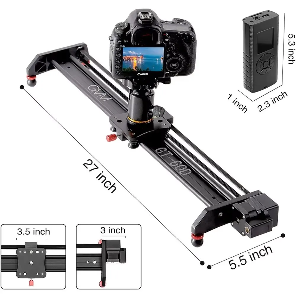 GVM GT-60D 27inch Motorized Camera Slider Video Rail Track Dolly Aluminum Alloy with Remote Control