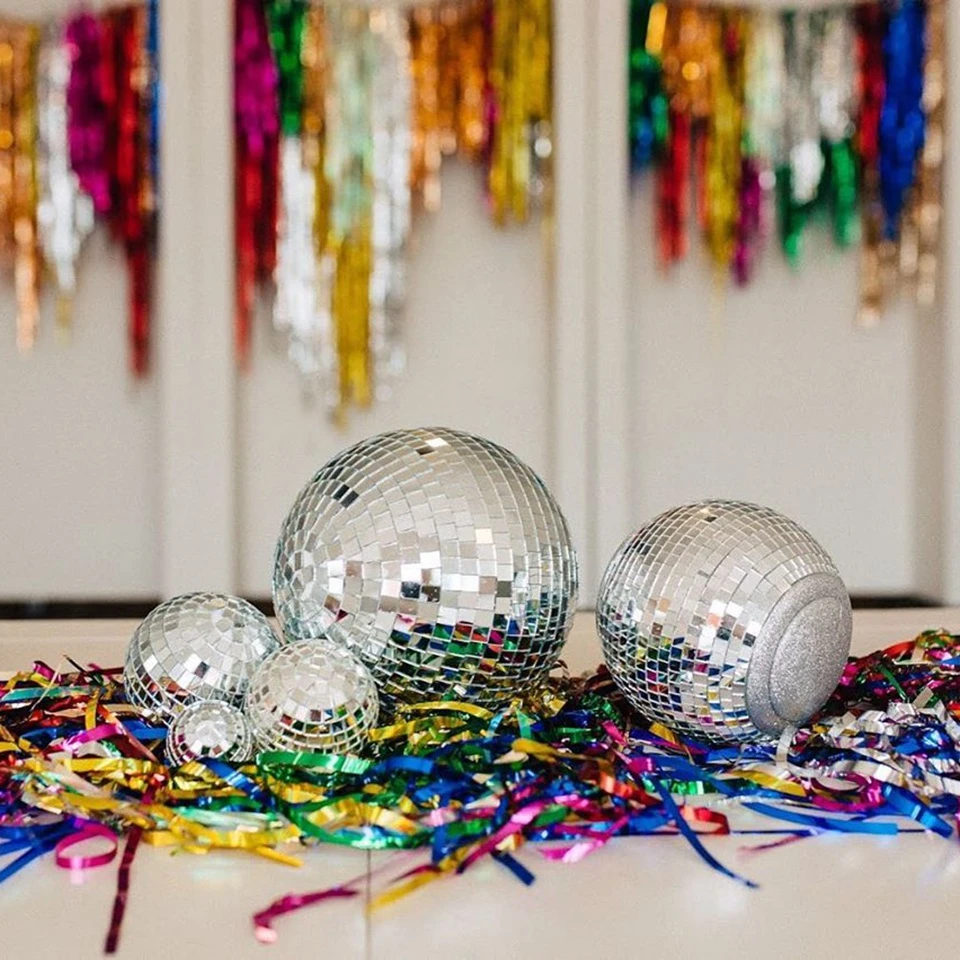 1Pack Mirror Glass 30-60mm Christmas Ball Xmas Tree Hanging Ornaments Pendants Bauble Disco Ball Home Christmas Party Decoration