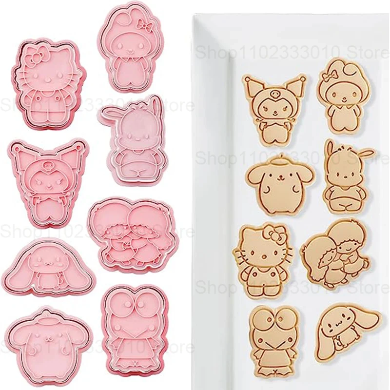 

8 шт. Sanrio набор для выпечки печенья hello kittys штампы для сэндвичей фруктов, кондитерских изделий Kawaii еда печенья принадлежности для выпечки для детей друзей