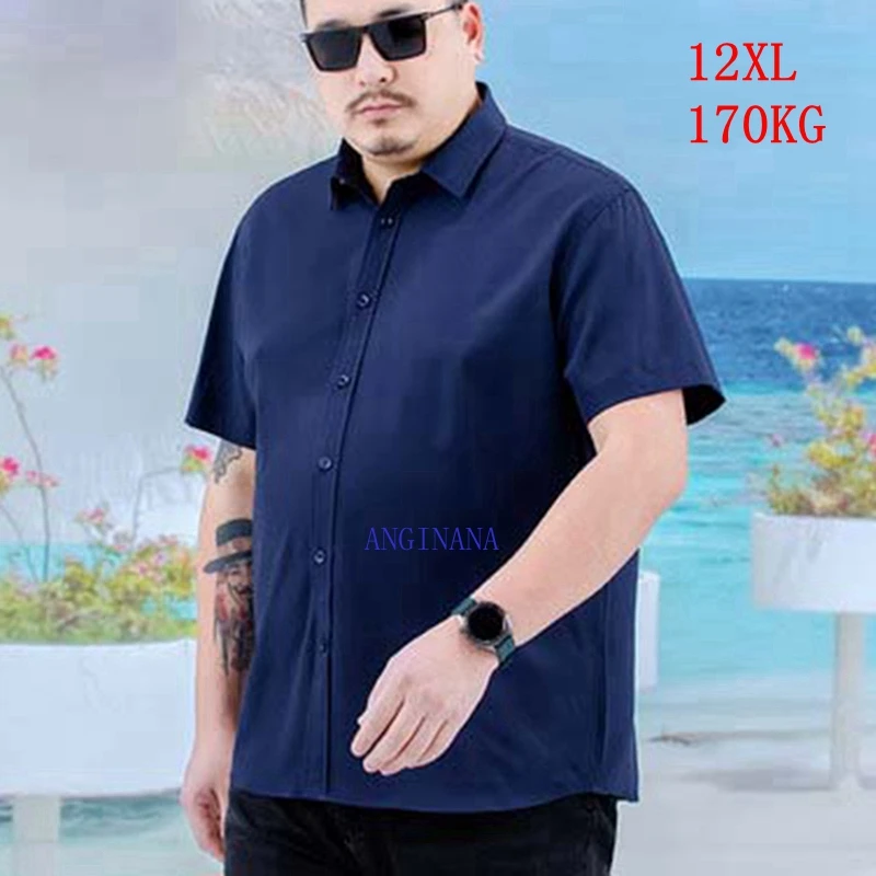 Мужская рубашка с коротким рукавом размеры до 12xl 170 кг |
