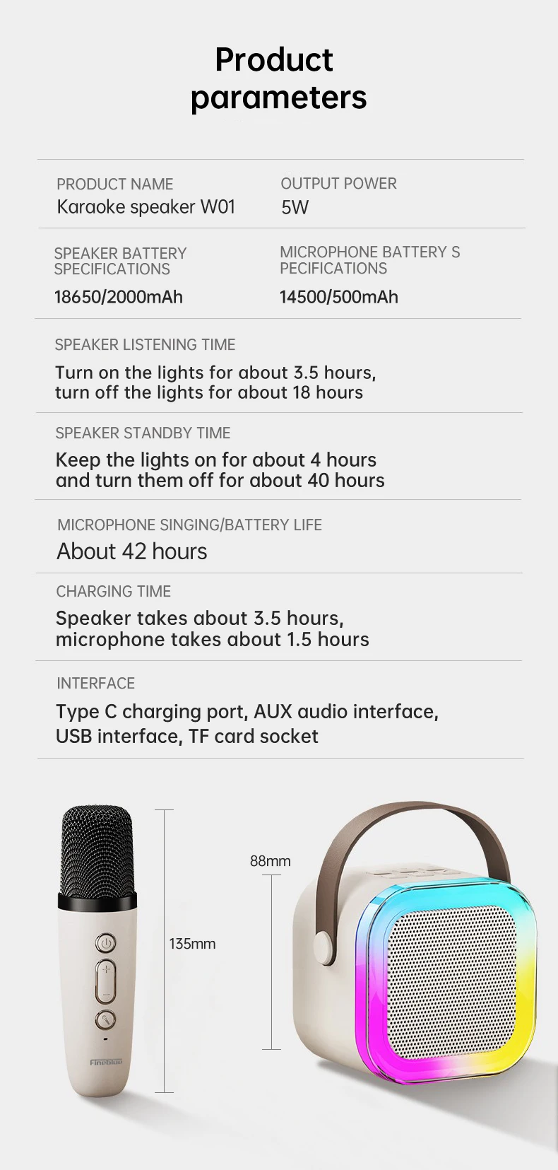 Fineblue W01 Bluetooth Speaker | Portable Karaoke HIFI Stereo Speaker Fineblue W01 Bluetooth Speaker | Portable Karaoke HIFI Stereo Speaker