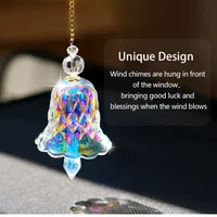 Window Hanging Suncatcher, Rainbow Crystal Wind Chimes, Bell Glass, Christmas Decoration, Birthday Gift 1