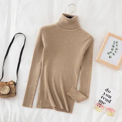 Luxury Women's Cashmere Turtleneck Sweater - Soft Knit Pullover - One Size (Khaki)