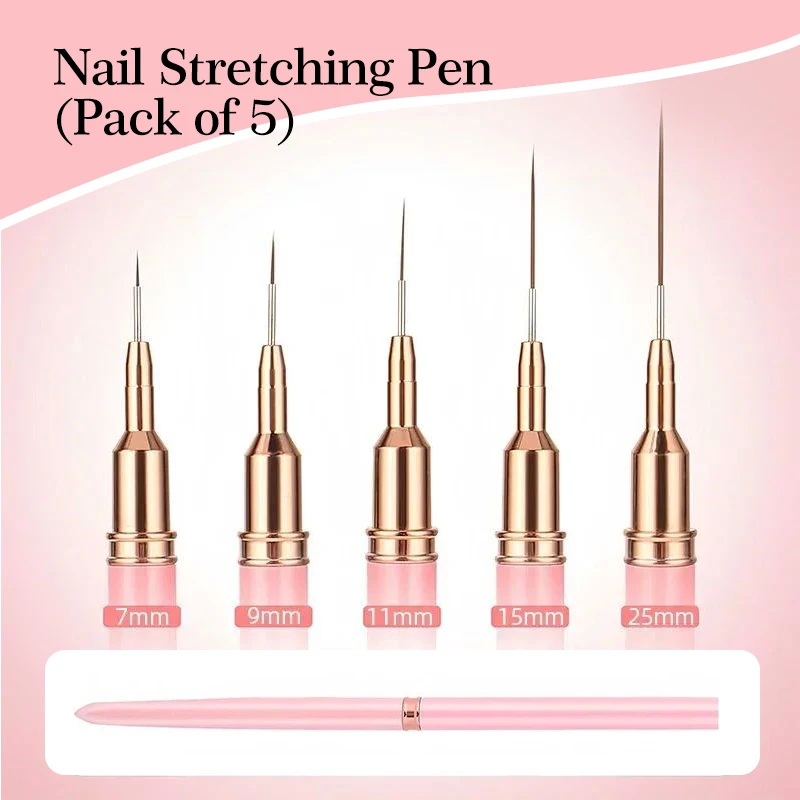 Professional Nail Art Liner Brush Set - 5-Piece Kit for Precision Design and Manicure