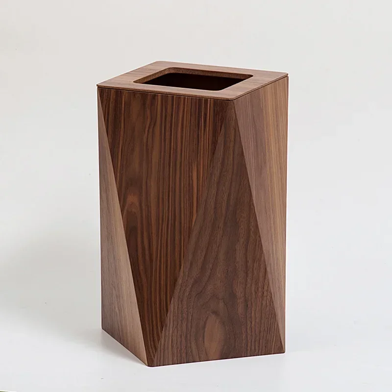 カグラボ Teak trash can チーク無垢材ゴミ箱 北欧家具風 Trash Can Wooden Nordic Style Household Bedroom Waste Bin