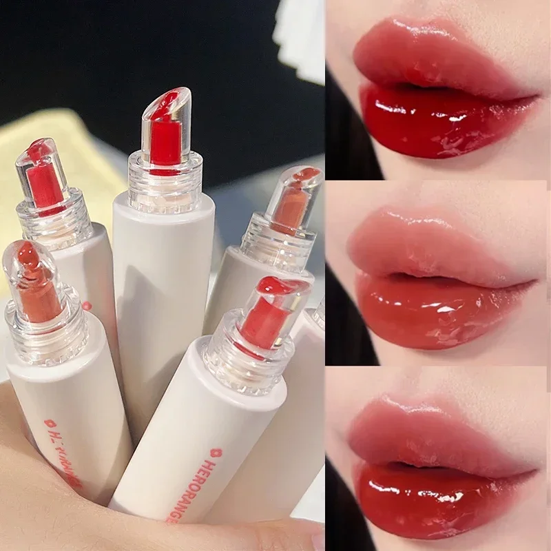 

Moisturizing Mirror Jelly Lip Gloss Long Lasting Non-sticky Cup Glossy Tea Red Liquid Lipstick Waterproof Women Makeup Cosmetics
