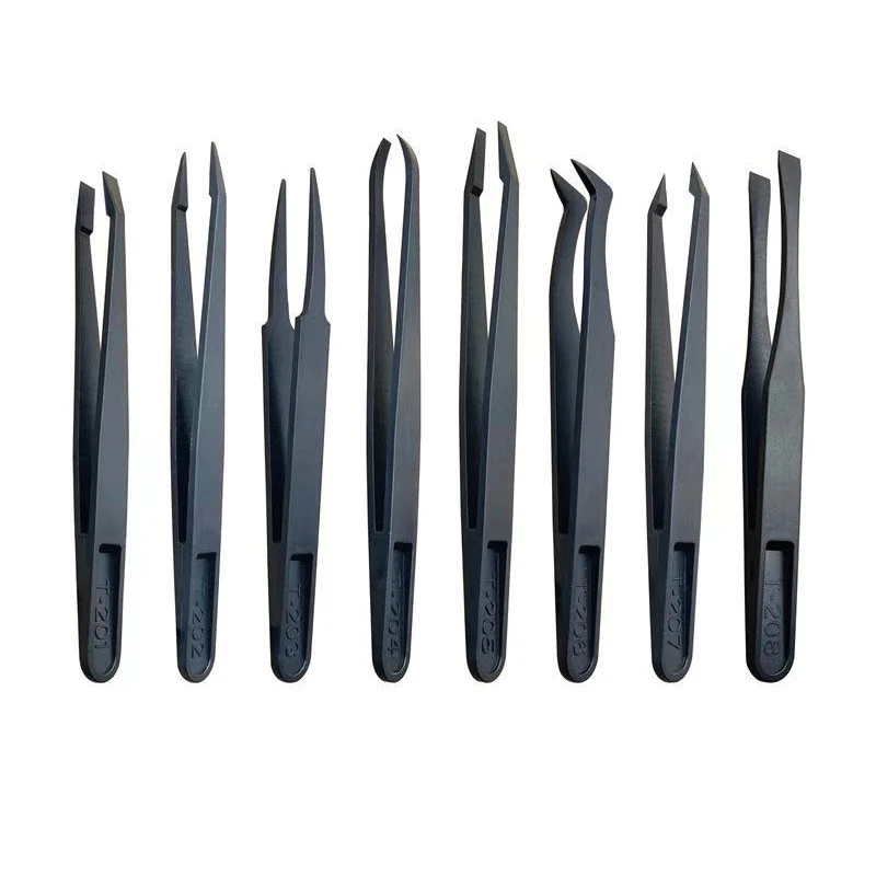 Anti-static Tweezers Plastic Carbon Fiber Rigid Industrial Tweezers DIY Nail Beauty Industry Precision Instrument Clips tweezer tool,precision tweezers,esd anti static tweezers