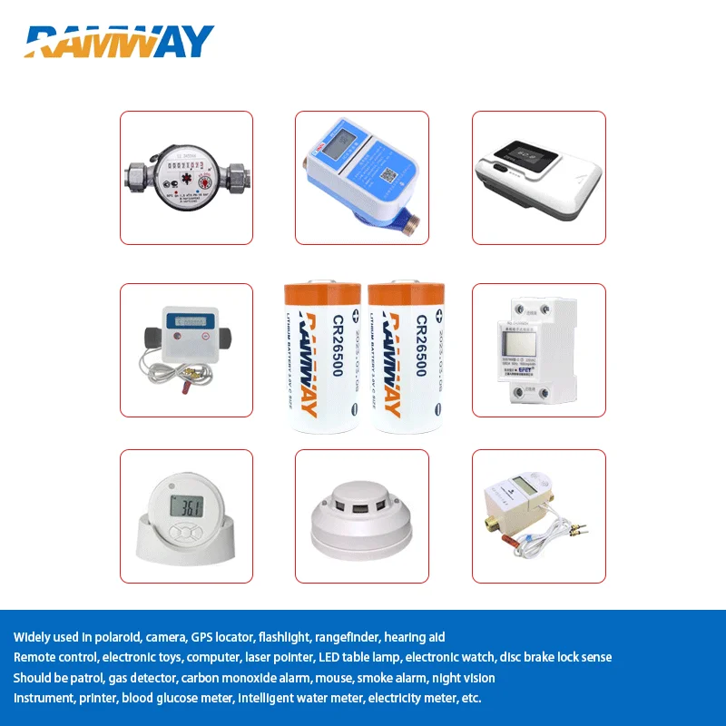 CR26500 C size 3V non rechargeable lithium battery with XH2.54 connector added for turbine flowmeter CNC machine driver 3