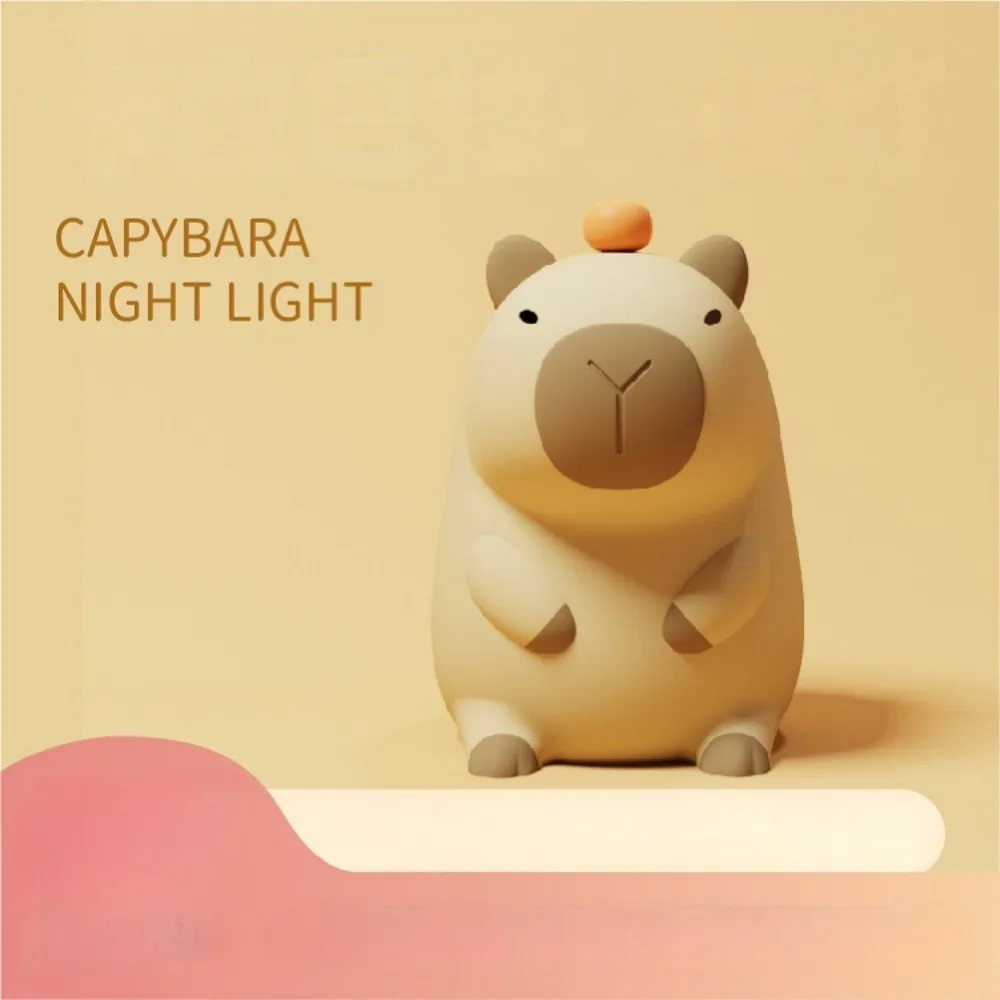 

Cute Cartoon Capybara Silicone Night Light USB Rechargeable Timing Dimming Sleep Night Lamp for Children's Room Decor