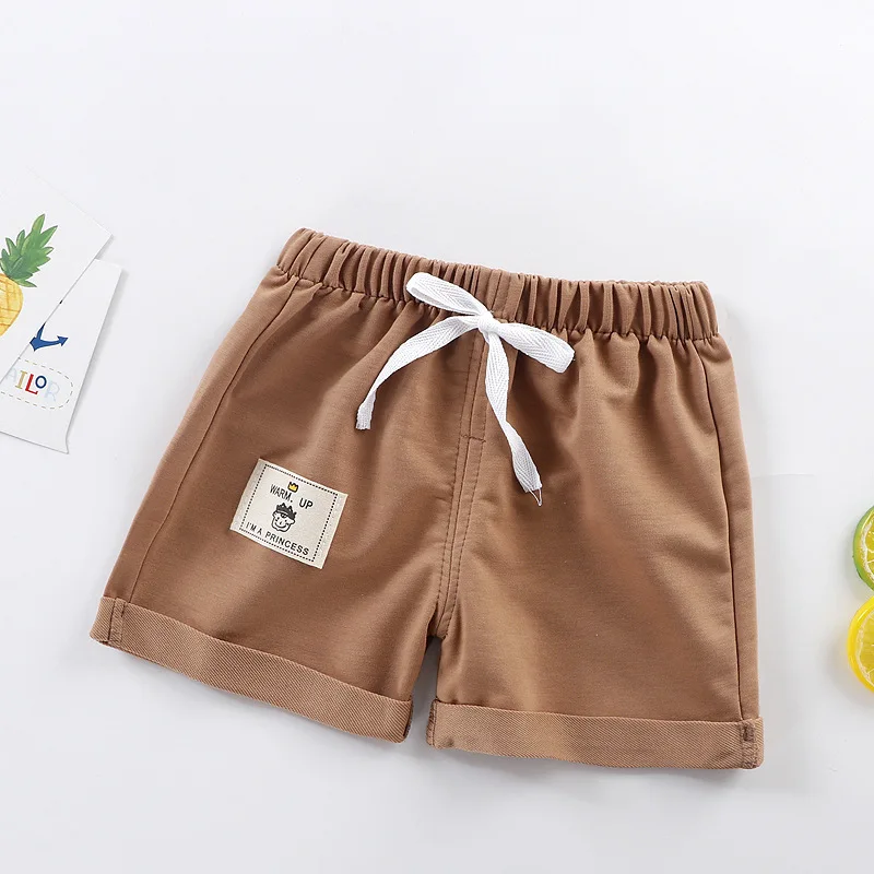 Kids Shorts 2pcs Cotton Summer Kids Shorts Boys Girls Solid Color Short Baby Cartoon Casual Pant Children Short Pant Sport Clothing Outwear