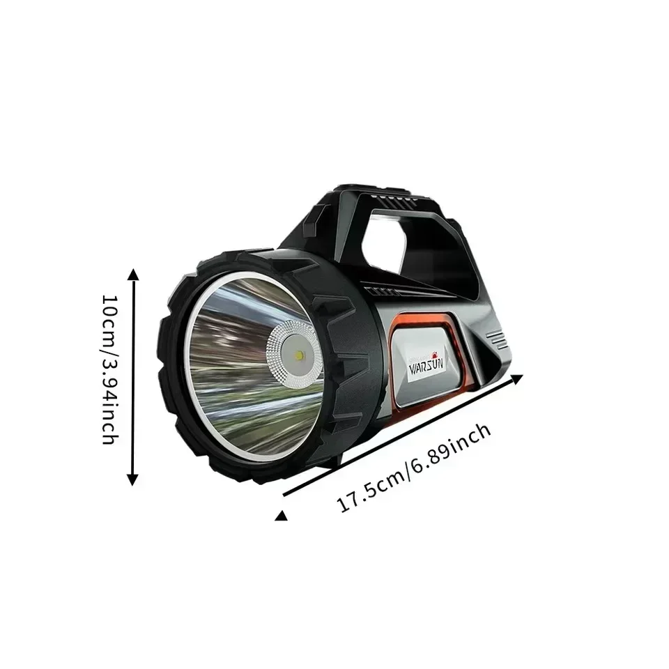 Flashlight with strong light charging super bright outdoor long-range solar emergency lighting patrol handheld searchlight