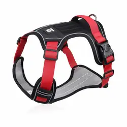 Reflective Adjustable Oxford Cloth Dog Harness and Vest for Medium to Large Dogs (Black)