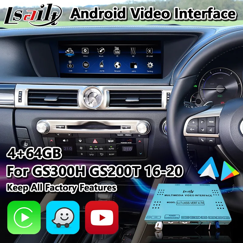 

Lsailt Car Intergation Android Video Play Interface for Lexus GS300H GS200T GS350 GS 2016-2020