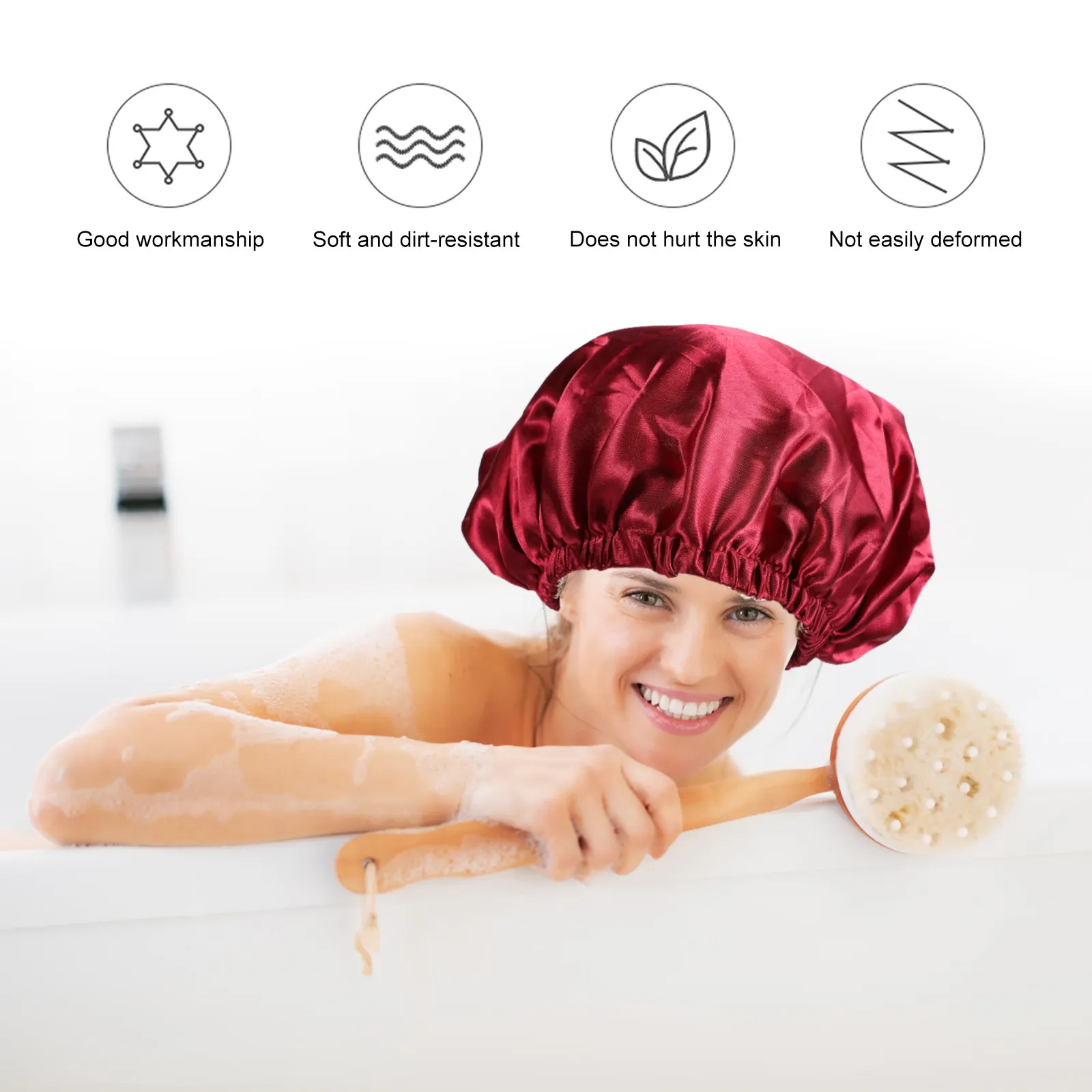 여성용 부드러운 조절 가능한 새틴 헤어 보닛, 이중 레이어 나이트 수면 모자, 모발 손상 방지, 아침에 곱슬머리가 나지 않음 보장