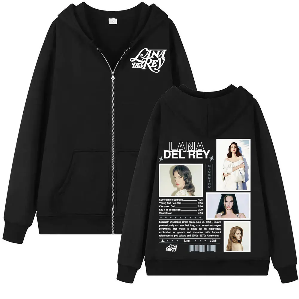 Singer Lana Del Rey Album Tour 2025 Zipper Hoodies Men Women Retro