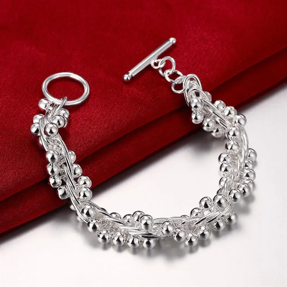 925 Sterling Zilveren Armbanden Massief Kralen Zware Ketting Voor Vrouwen Bruiloft Hoge Kwaliteit Mode Sieraden Feest Geschenken Dame 20Cm