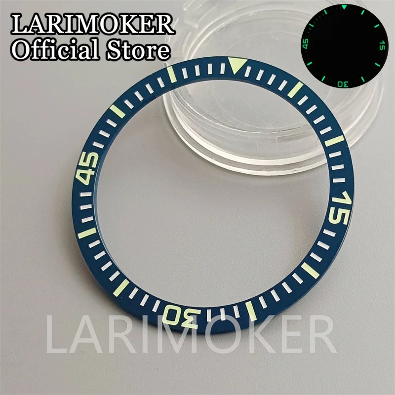LARIMOKER 37.9mm black blue green bezel insert ceramic bezel luminous watch ring accessories