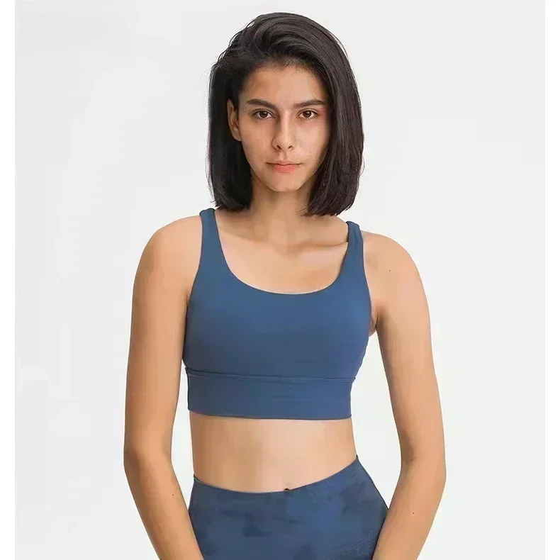 Lemon CLASSIC Cross Strap Workout Sports Bras Top for Women Padded Mid Support Naked Feel Fitness Yoga Bra Athletic Brassiere 2