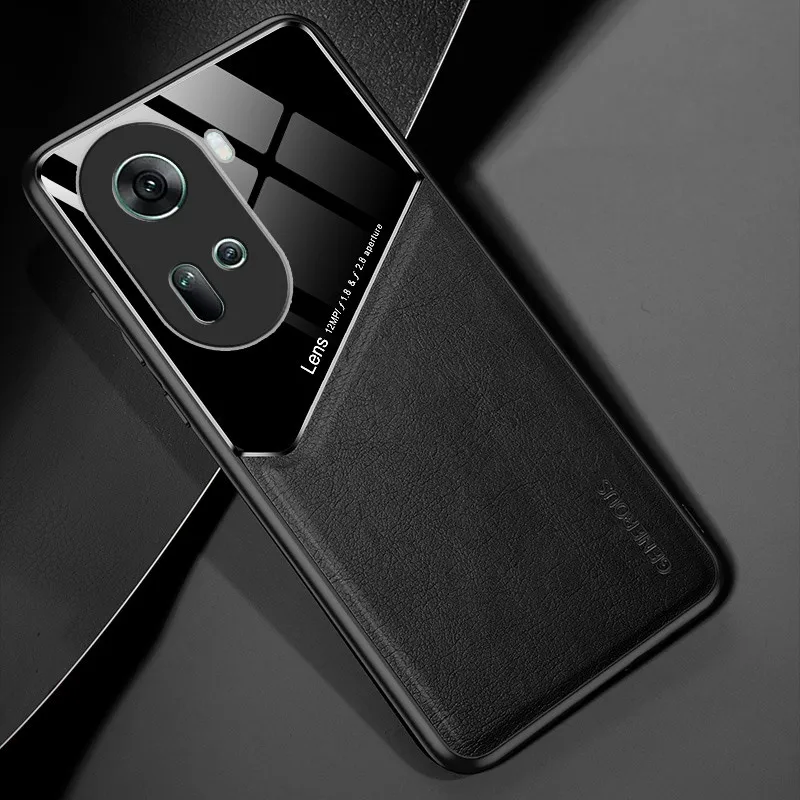 Leather Texture Phone Case with Car Magnetic Holder and Stand