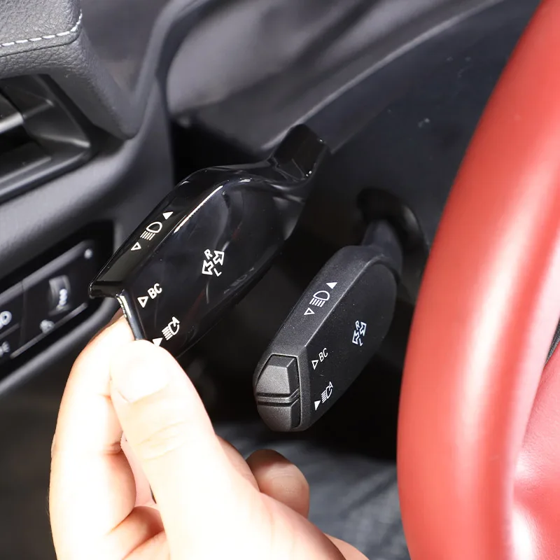 

For Toyota GR Supra A90 2019-2022 ABS Black/Carbon Fiber Style Car Turn Signal Wiper Switch Trim Rod Car Accessories