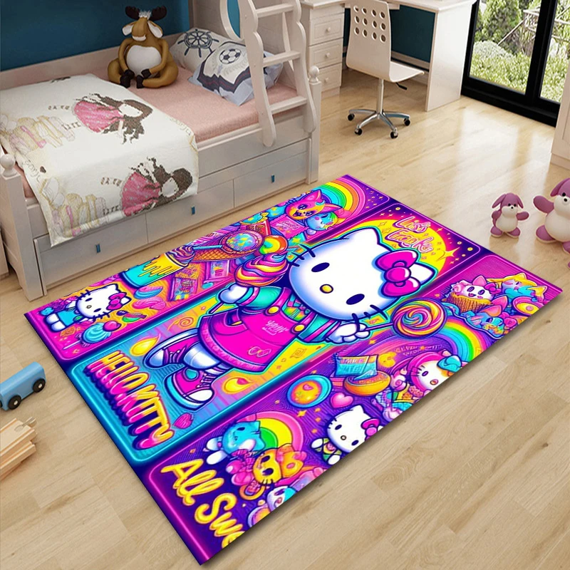 Sanrioハローキティ大面積ラグ、家庭用3Dカーペット、リビング