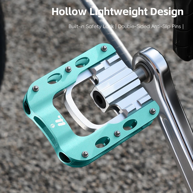 WEST BIKING 0802157 Folding Bike Pedals Aluminum Alloy 3-Bearing Anti-Skid - Image 2