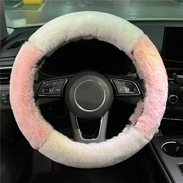 Housse de protection en peluche pour volant de voiture, couvre-freins à  main, en fourrure, pour Ford Focus 2 Opel Corsa - AliExpress